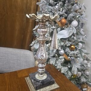 Elegant Silver Candle Holder